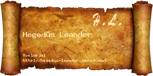 Hegedűs Leander névjegykártya